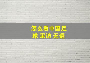 怎么看中国足球 采访 无语